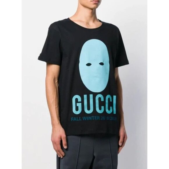 NWT Gucci Manifesto Mask Print Oversized Cotton T-Shirt In Black Size L - Picture 4 of 16